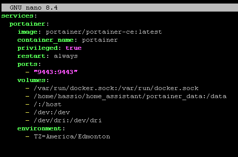 Nano Docker Compose edit file